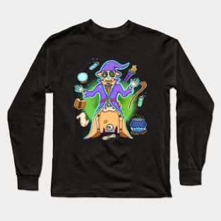 The skeleton Wizard - Dia De Los Muertos - Mythical character lover Long Sleeve T-Shirt